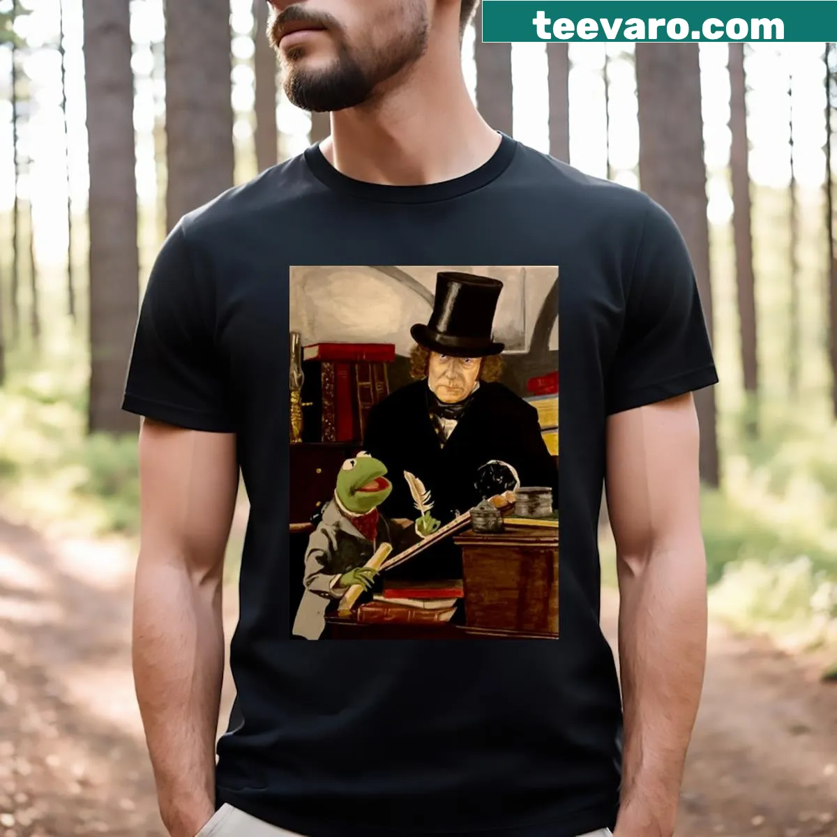 Muppet Christmas Carol illustration on a t-shirt — on a men's t-shirt