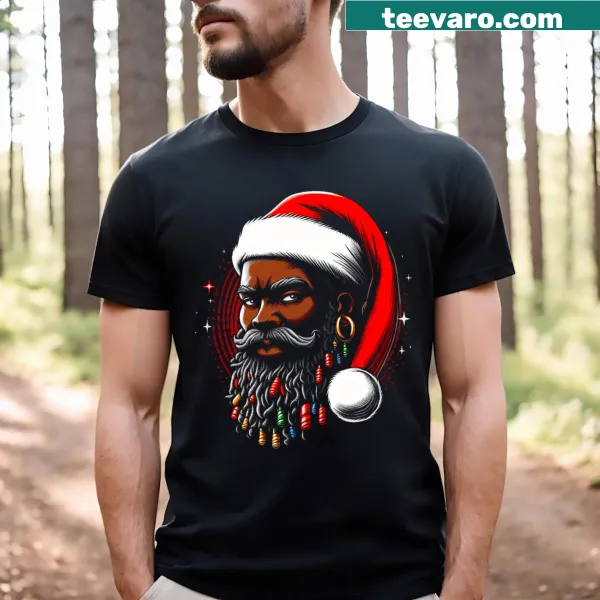 Festive Santa graphic t-shirt for Christmas celebration