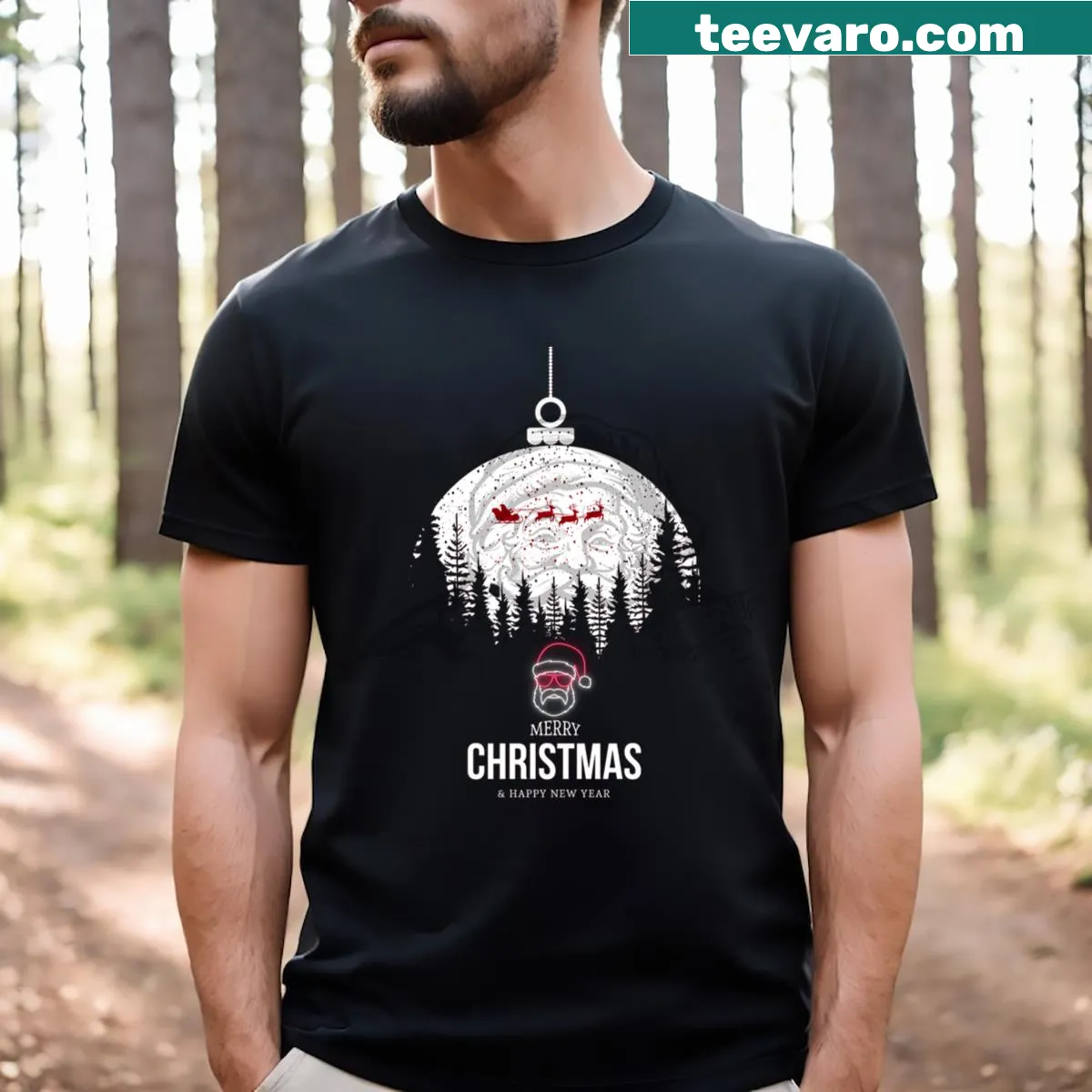 New Year's greeting from Santa graphic on an essential t-shirt — on a men's t-shirt
