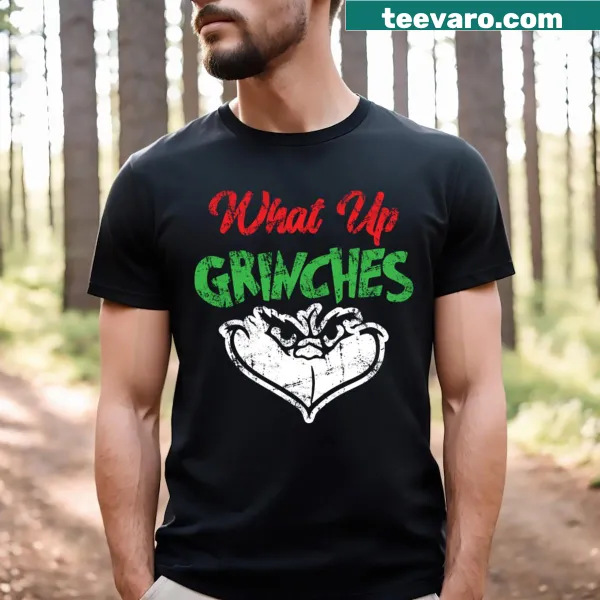 Vintage T-shirt with 'What Up Grinches' text design