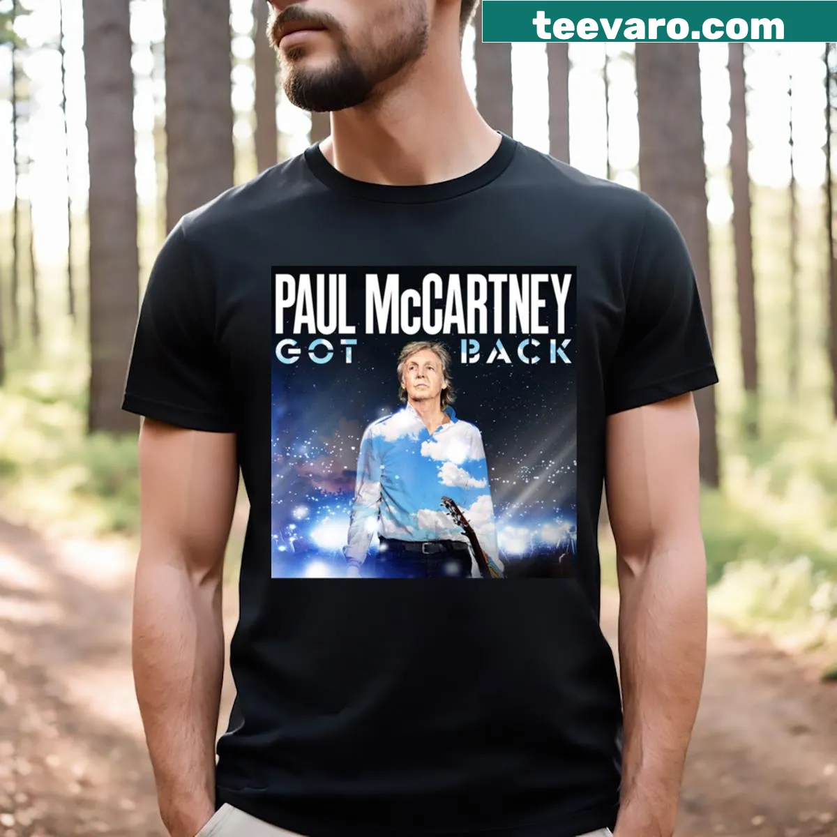 T-shirt celebrating the Gemerlap Paul Summer Tour with vintage design — on a men's t-shirt
