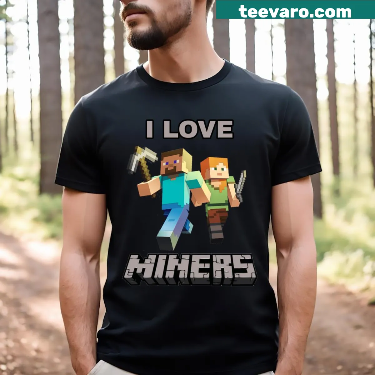 Graphic t-shirt honoring miners with heartfelt message — on a men's t-shirt