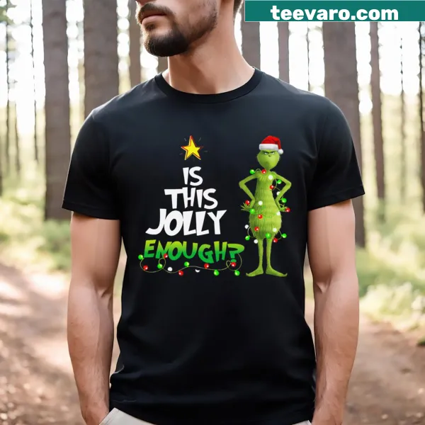 Playful Grinch illustration with the question 'Is This Jolly Enough?'