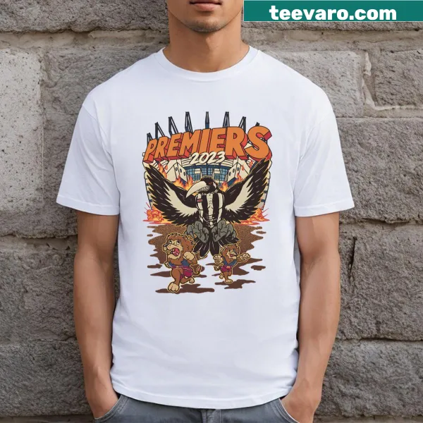 Graphic T-shirt featuring a stylized magpie design