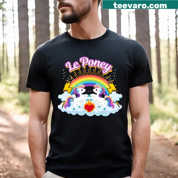 Cartoon T-shirt featuring a playful pony design