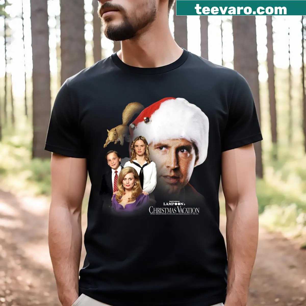 Charming family portrait illustration from Christmas Vacation on T-shirt — on a men's t-shirt