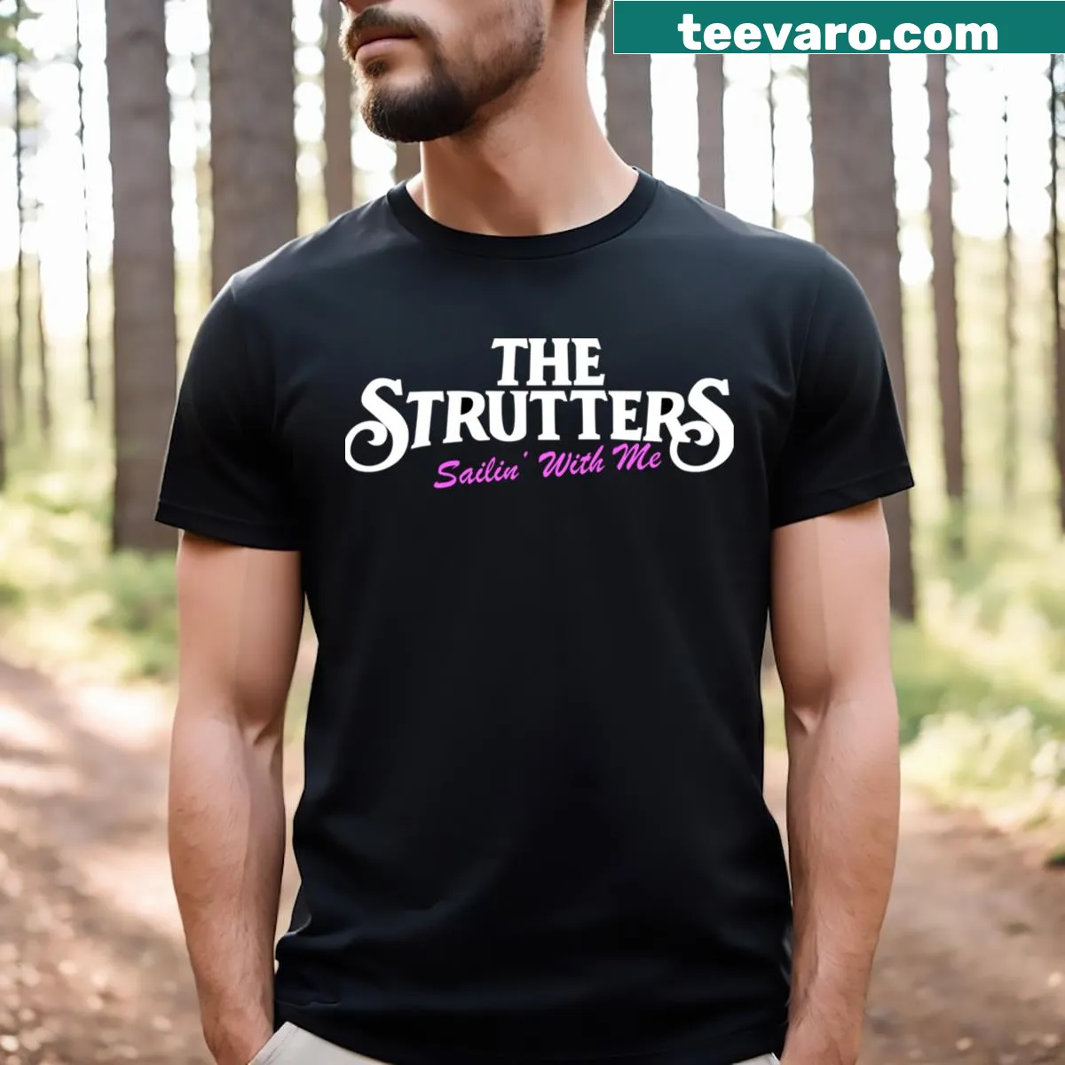 Cartoon Strutters At Sea design on t-shirt — on a men's t-shirt