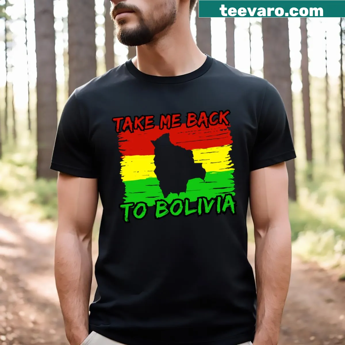 Bold typography featuring the name 'Bolivia' for travel enthusiasts — on a men's t-shirt