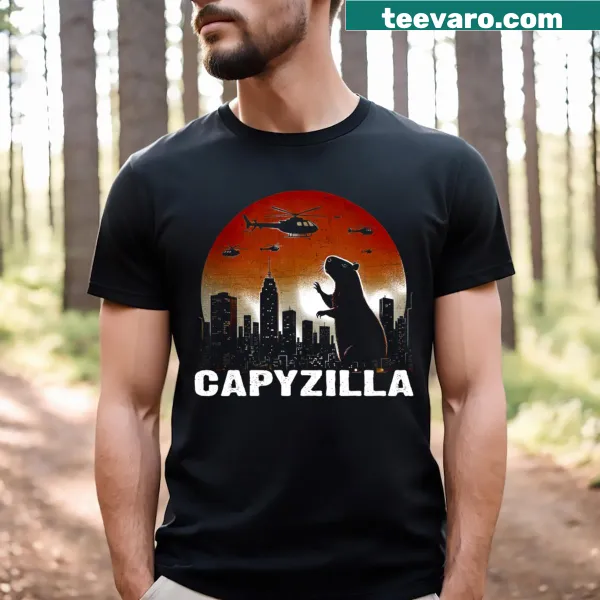 Kawaii capybara graphic t-shirt in a cute design