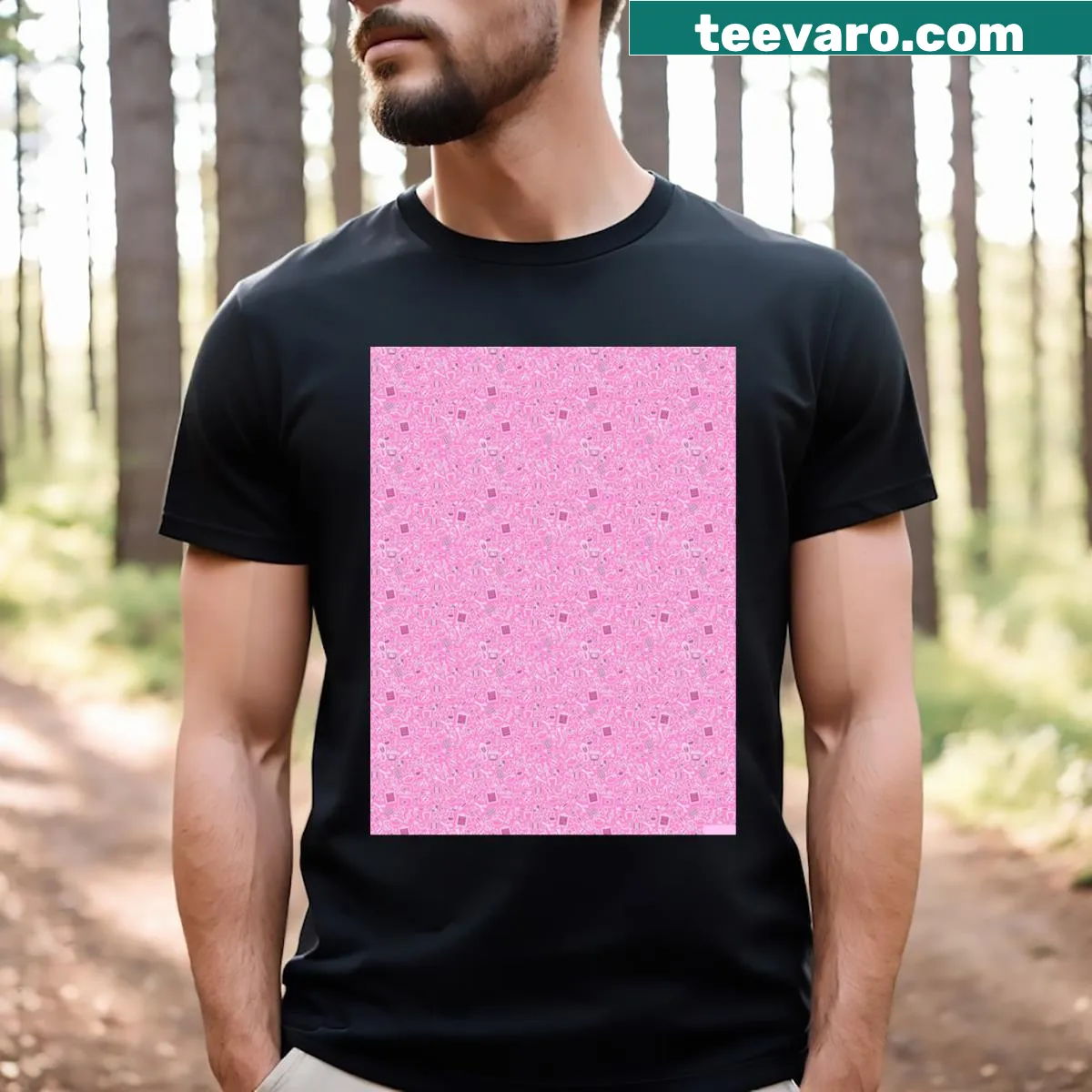 Purple medical symbols graphic t-shirt for healthcare professionals — on a men's t-shirt