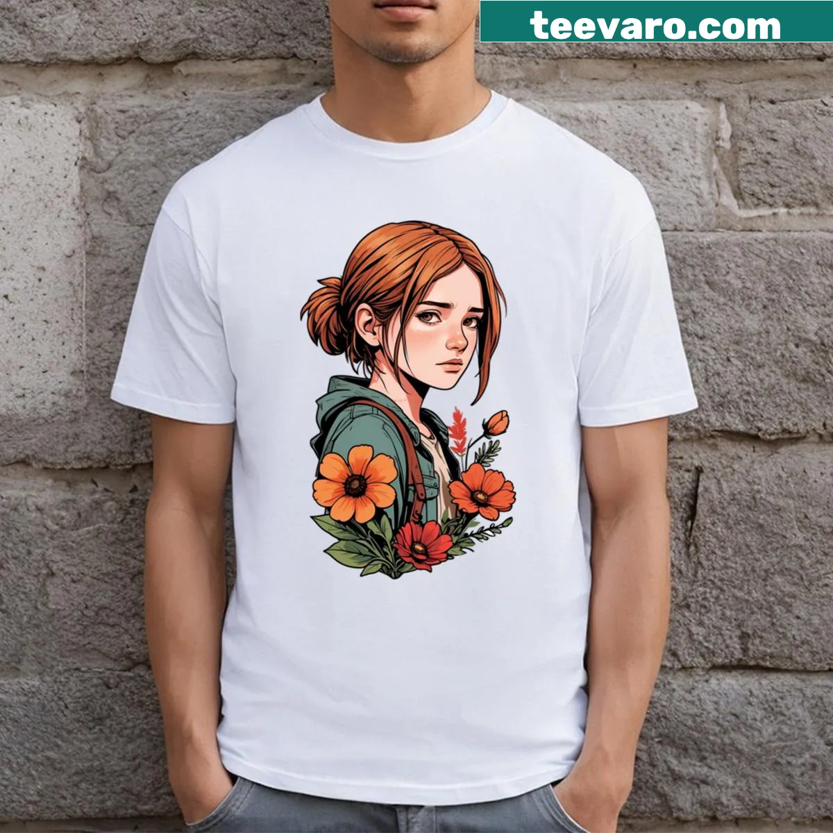Minimalist t-shirt featuring the name 'Ellie' in elegant text — on a men's t-shirt