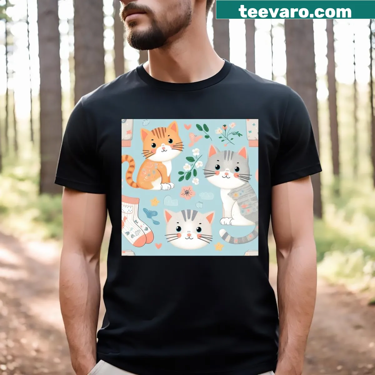 Furry fantasy creatures graphic on a t-shirt — on a men's t-shirt