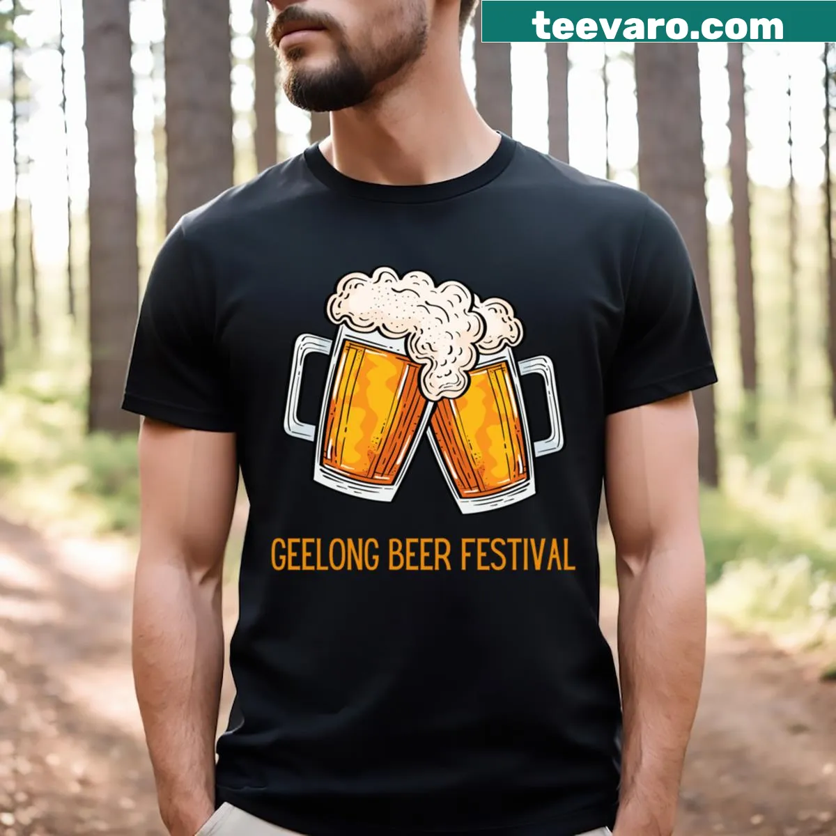 Geelong Beer Festival themed t-shirt capturing festive spirit — on a men's t-shirt