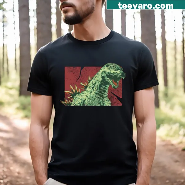 Vintage distressed Godzilla graphic on a t-shirt