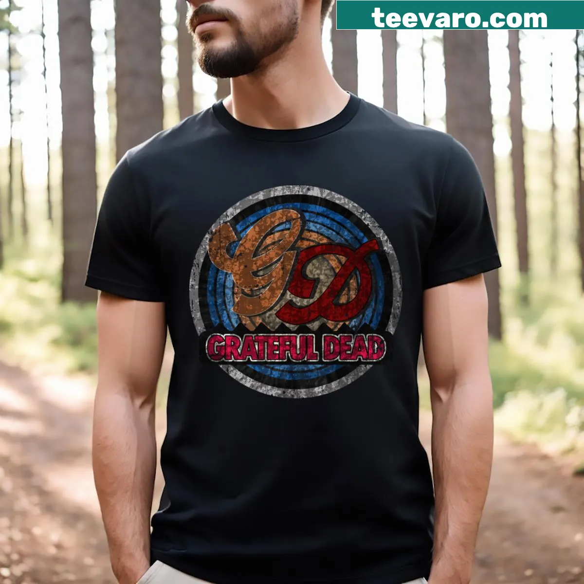 T-shirt with a heartfelt message celebrating music love in elegant typography — on a men's t-shirt