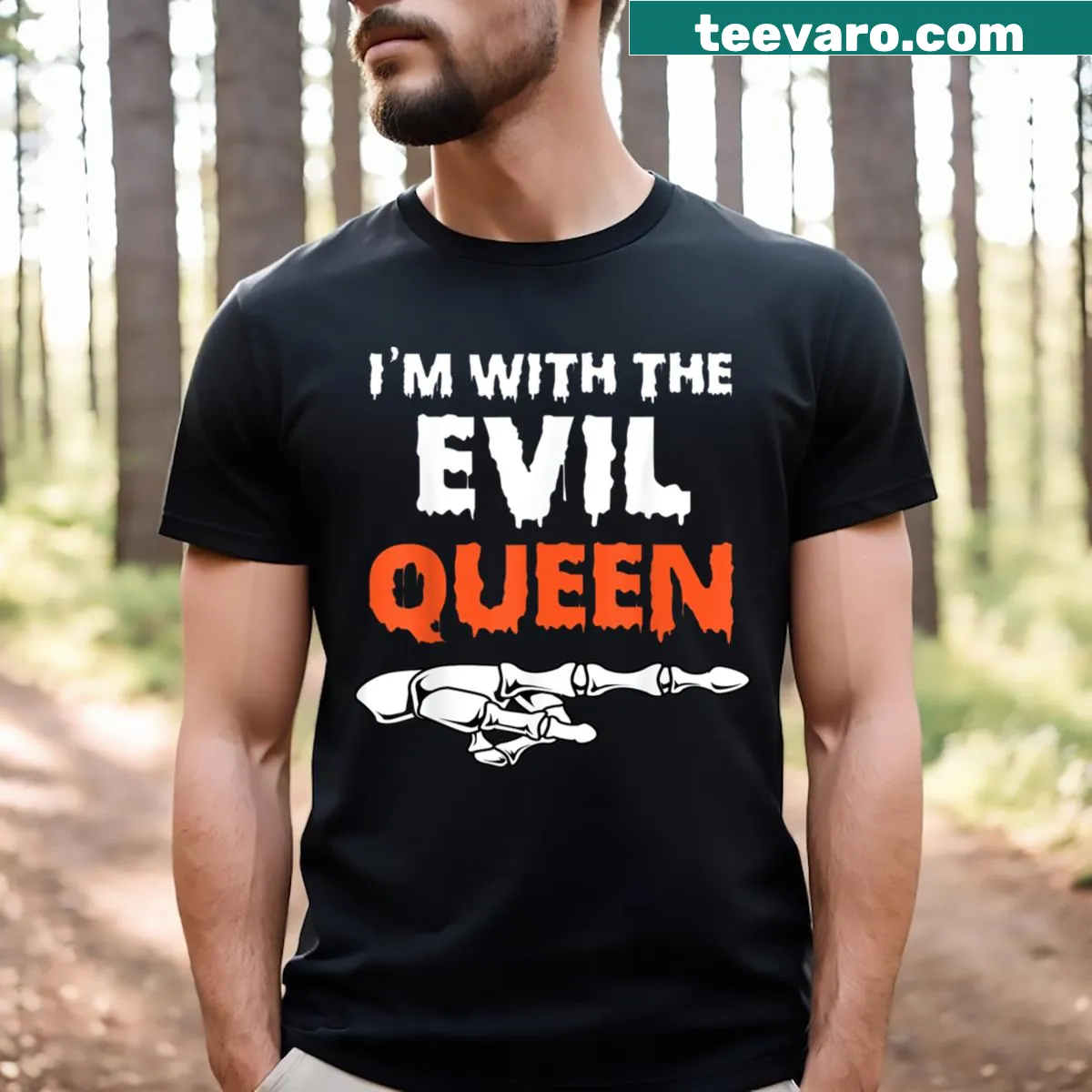 Funny I'm With The Evil Queen T-shirt design for costume occasions — on a men's t-shirt