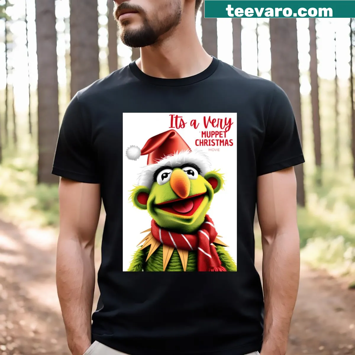 T-shirt featuring nostalgic Muppet Christmas Movie design — on a men's t-shirt