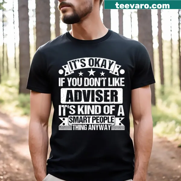 Text-based design featuring humor about advisers