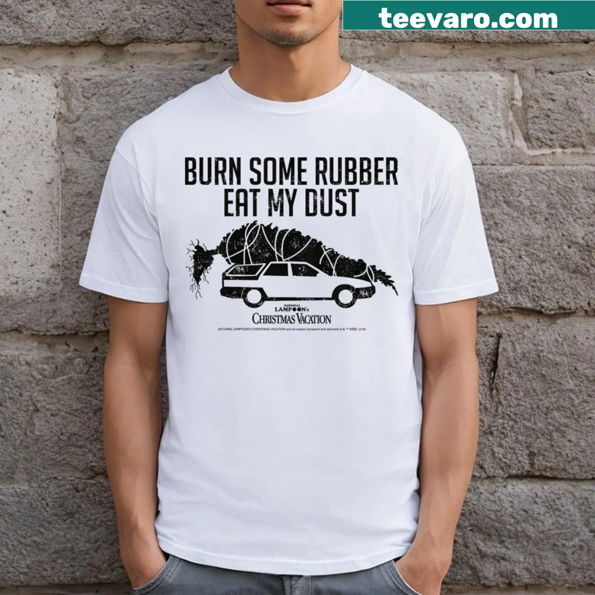 Kids t-shirt featuring humorous design from Christmas Vacation — on a men's t-shirt