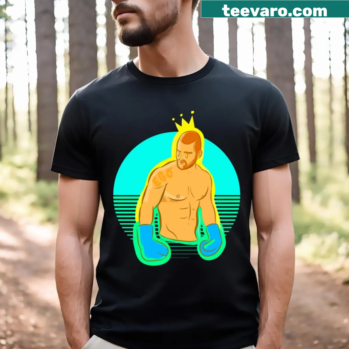 Humorous King Of Life t-shirt for men with bold typography — on a men's t-shirt