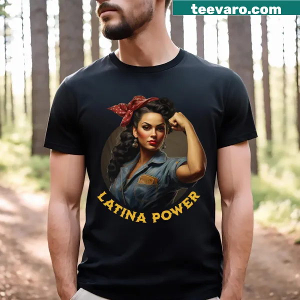 Typography design celebrating Latina power on a t-shirt