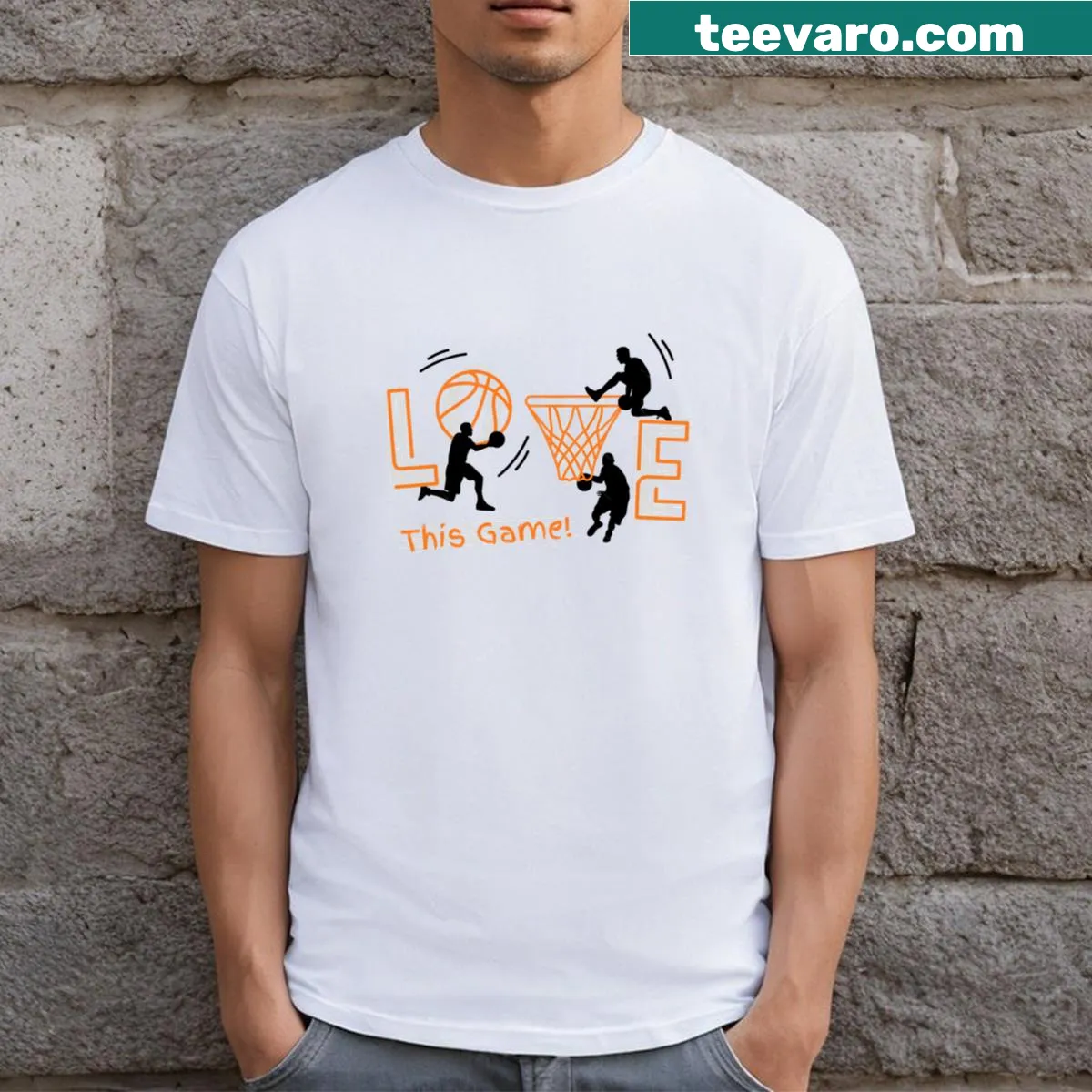 Basketball quote t-shirt with motivational typography — on a men's t-shirt