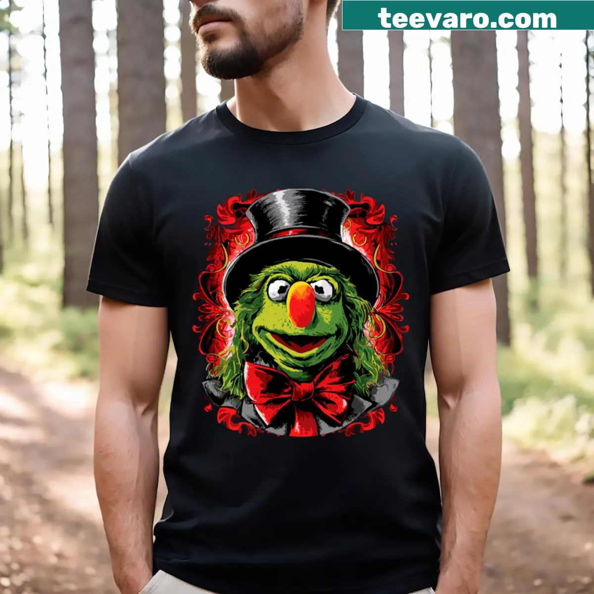 T-shirt featuring design inspired by Muppet Christmas Carol — on a men's t-shirt