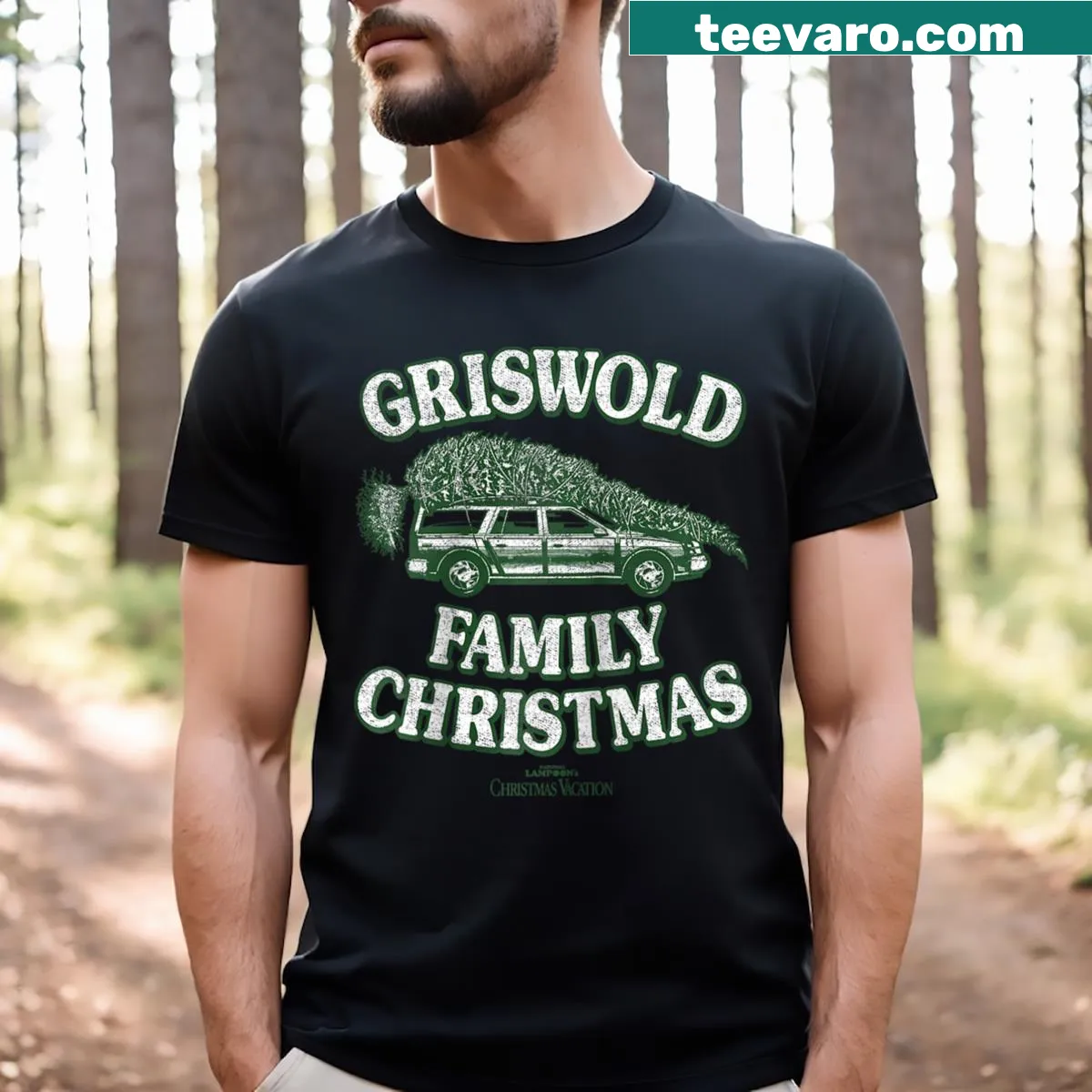 Family Christmas car design from National Lampoon's Vacation — on a men's t-shirt