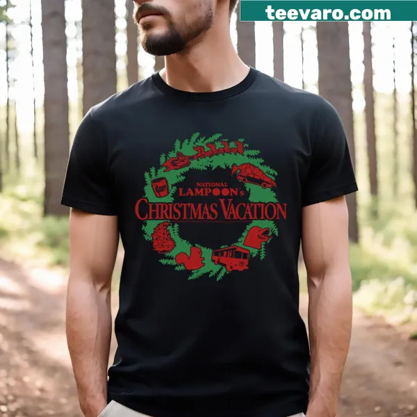 Holiday Wreath Poster T-shirt featuring a charming wreath illustration