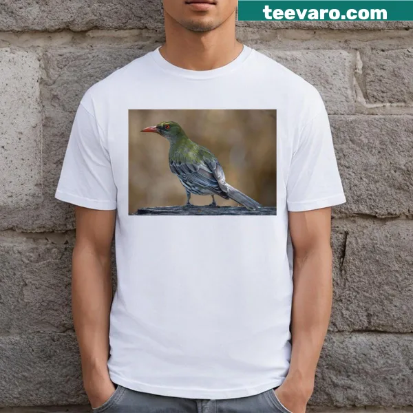 Illustration of Olive Backed Oriole on a T-shirt