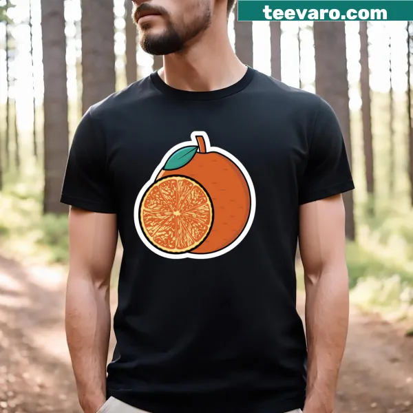 Crisp orange fruit vector illustration on a T-shirt