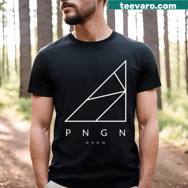 Minimalist T-shirt with a geometric penguin silhouette design