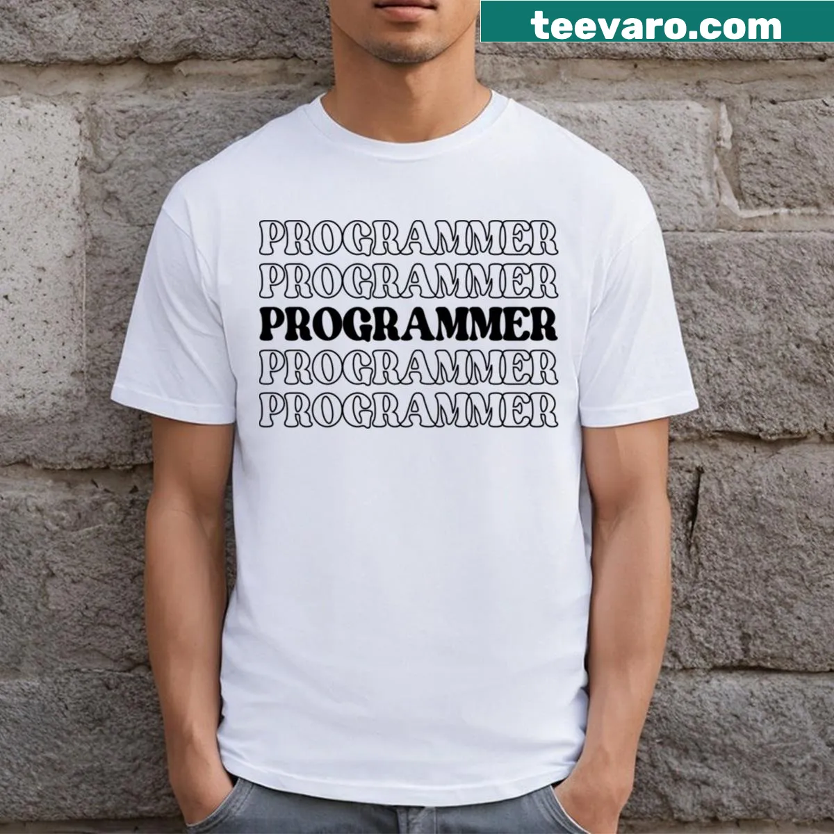 T-shirt combining roles of Film Projectionist and Screen Operator in typography. — on a men's t-shirt