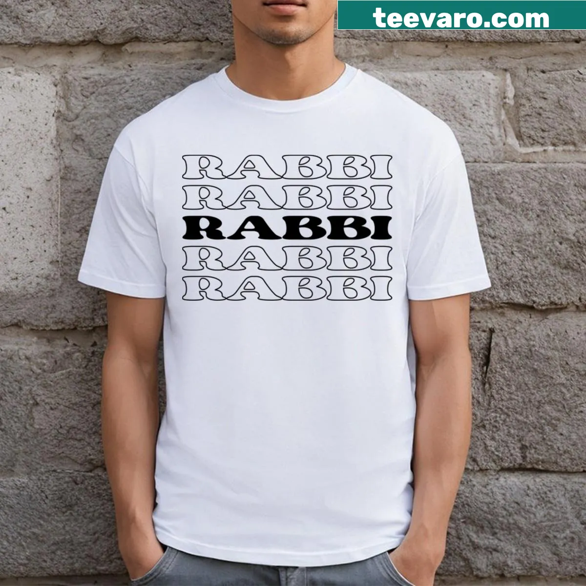 Professional-themed T-shirt for imaging specialists and rabbis — on a men's t-shirt
