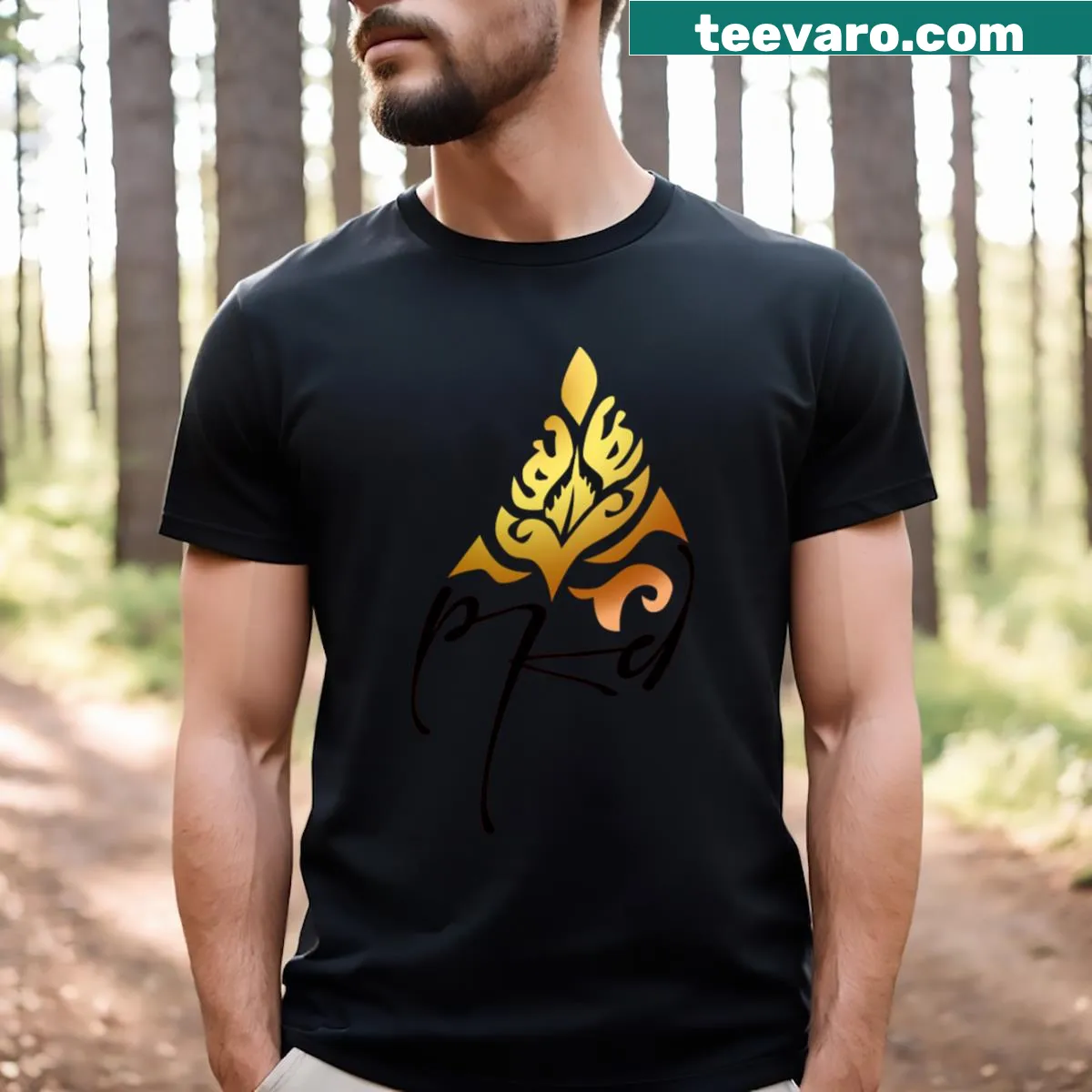 Artistic T-shirt featuring Sandur Indonesia illustration — on a men's t-shirt