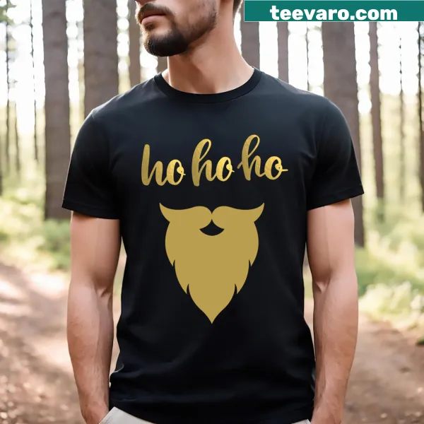 Whimsical Santa Claus illustration on a Christmas t-shirt