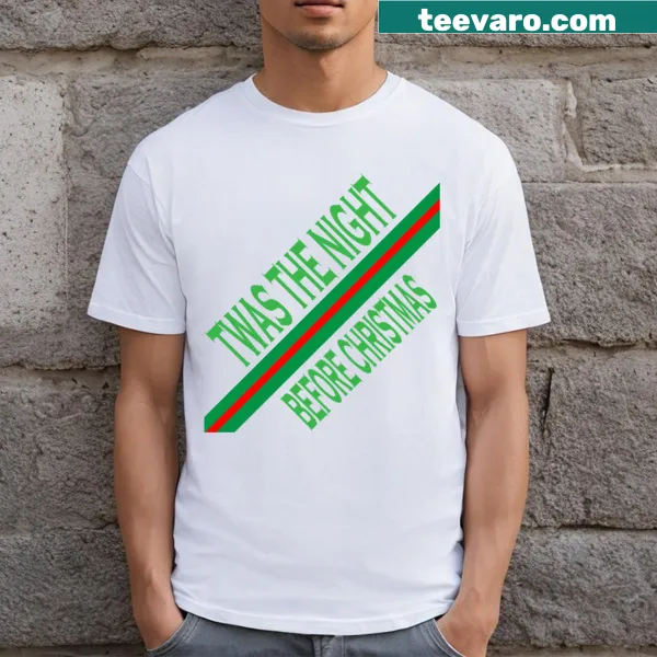 Illustrated scene from a Christmas poem on a T-shirt