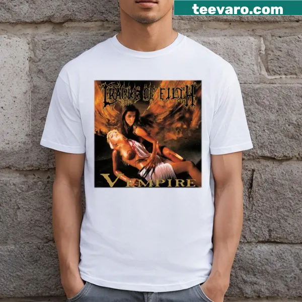 Edgy vampire graphic t-shirt for fantasy fans