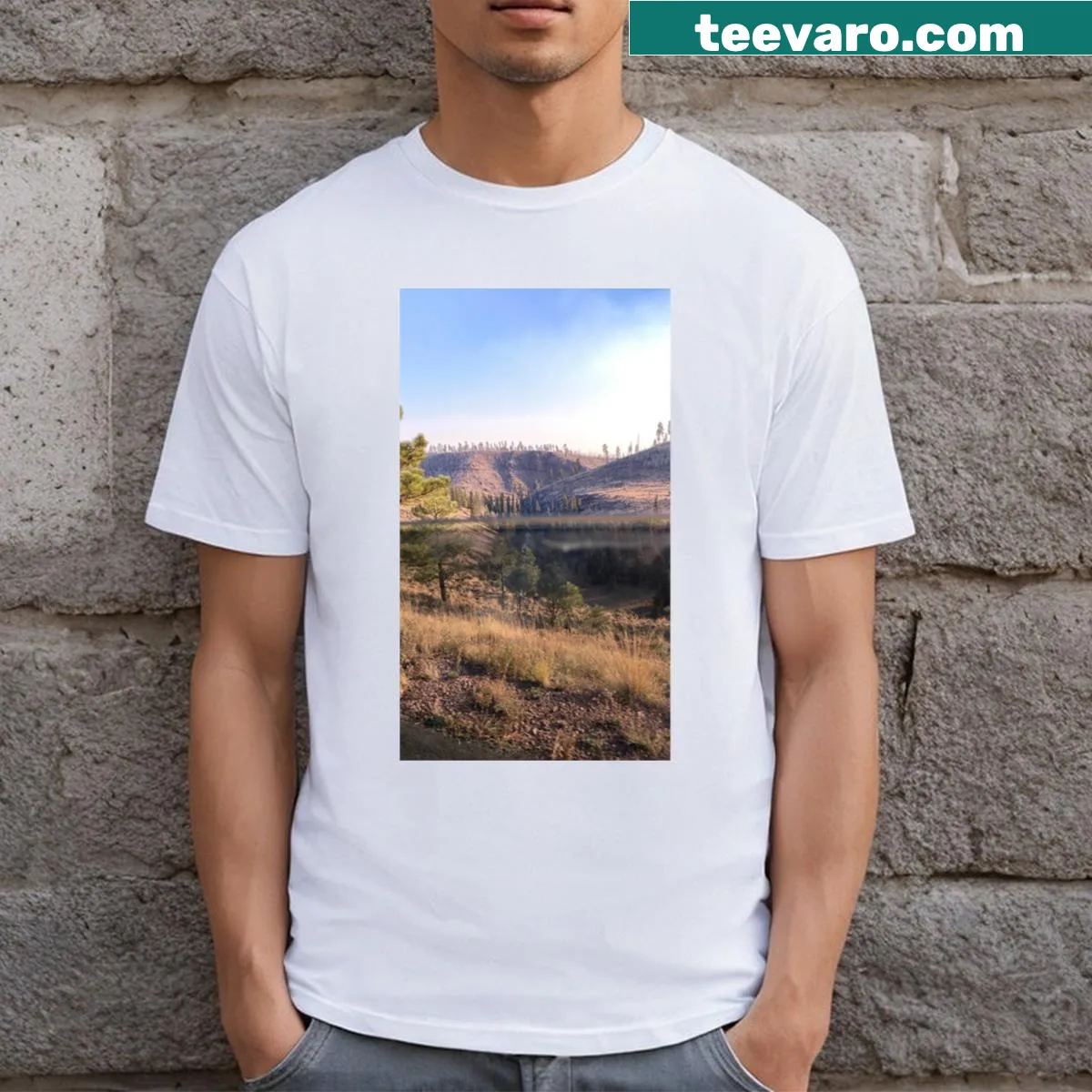 Illustrative T-shirt celebrating the adventure of road trips. — on a men's t-shirt