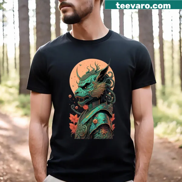 Wolf masked samurai graphic T-shirt design