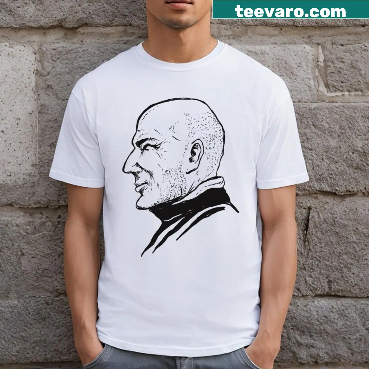 Graphic t-shirt honoring soccer legend Zidane — on a men's t-shirt