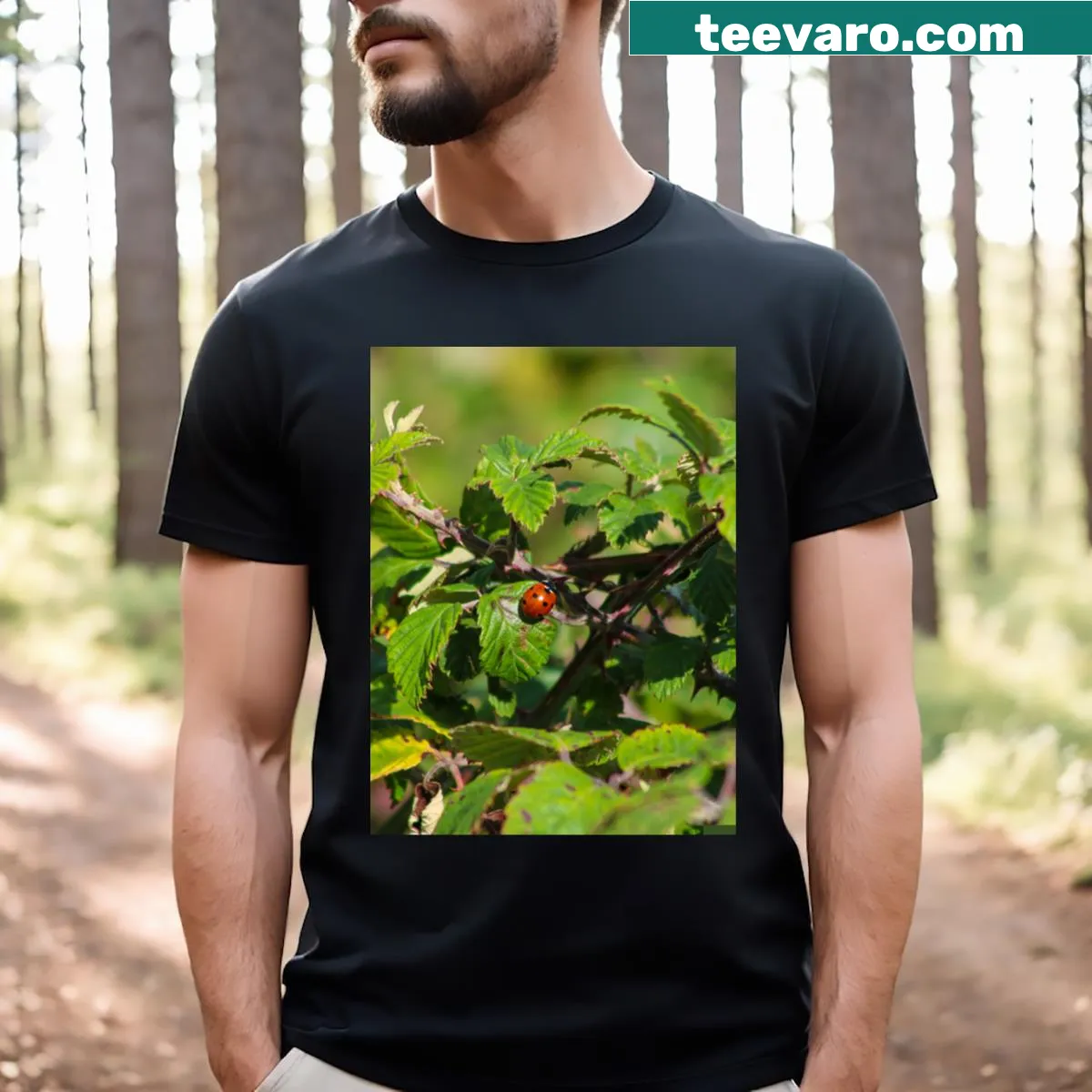 Illustration of a tranquil nature scene on active t-shirt — on a men's t-shirt
