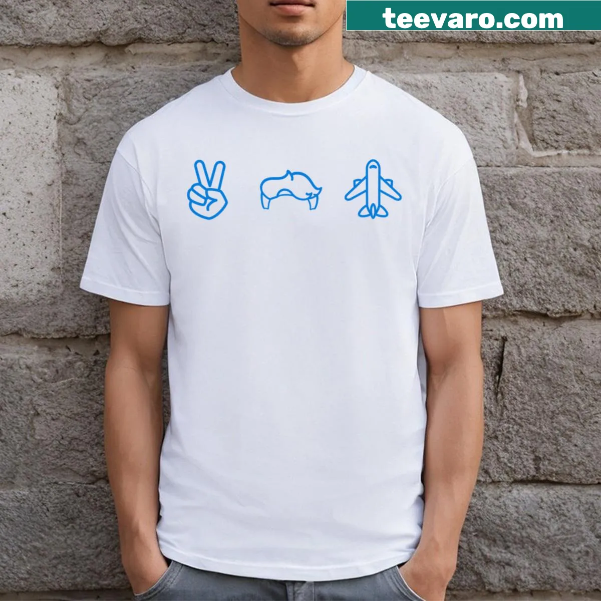 Minimalist outline icons design on Barnabyjames T-shirt. — on a men's t-shirt