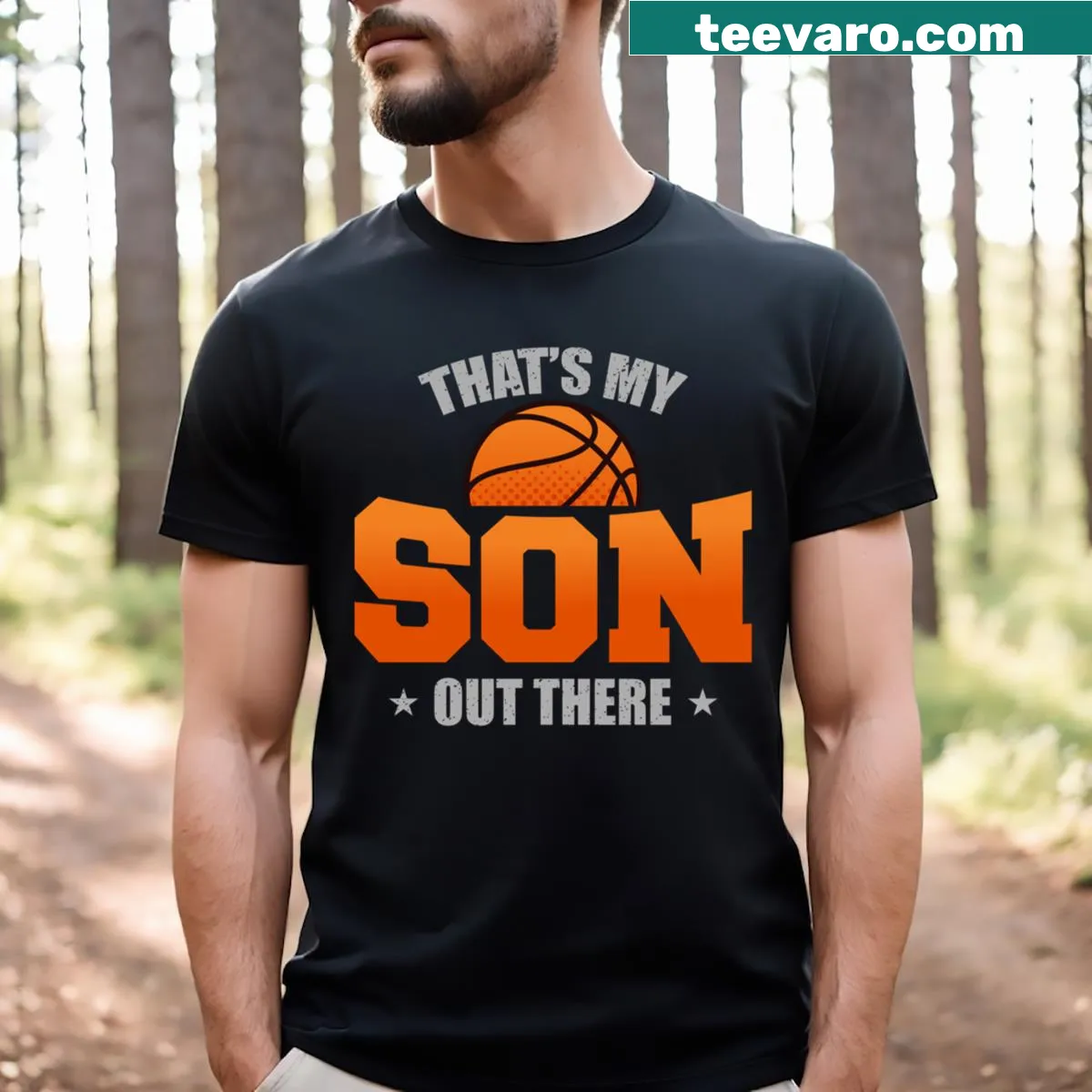 Essential t-shirt for young basketball players with bold text design — on a men's t-shirt