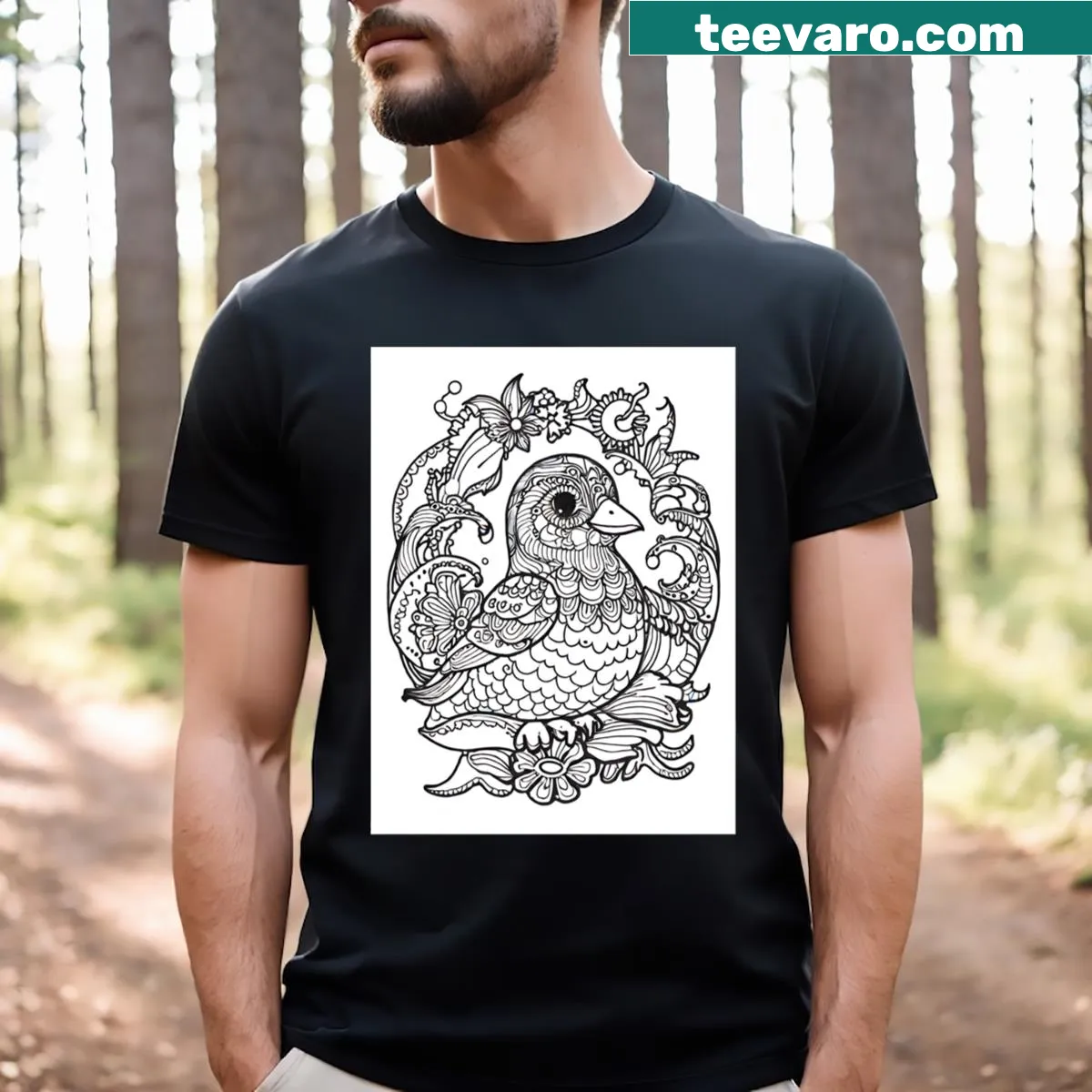 T-shirt with a dynamic bird graphic symbolizing freedom — on a men's t-shirt