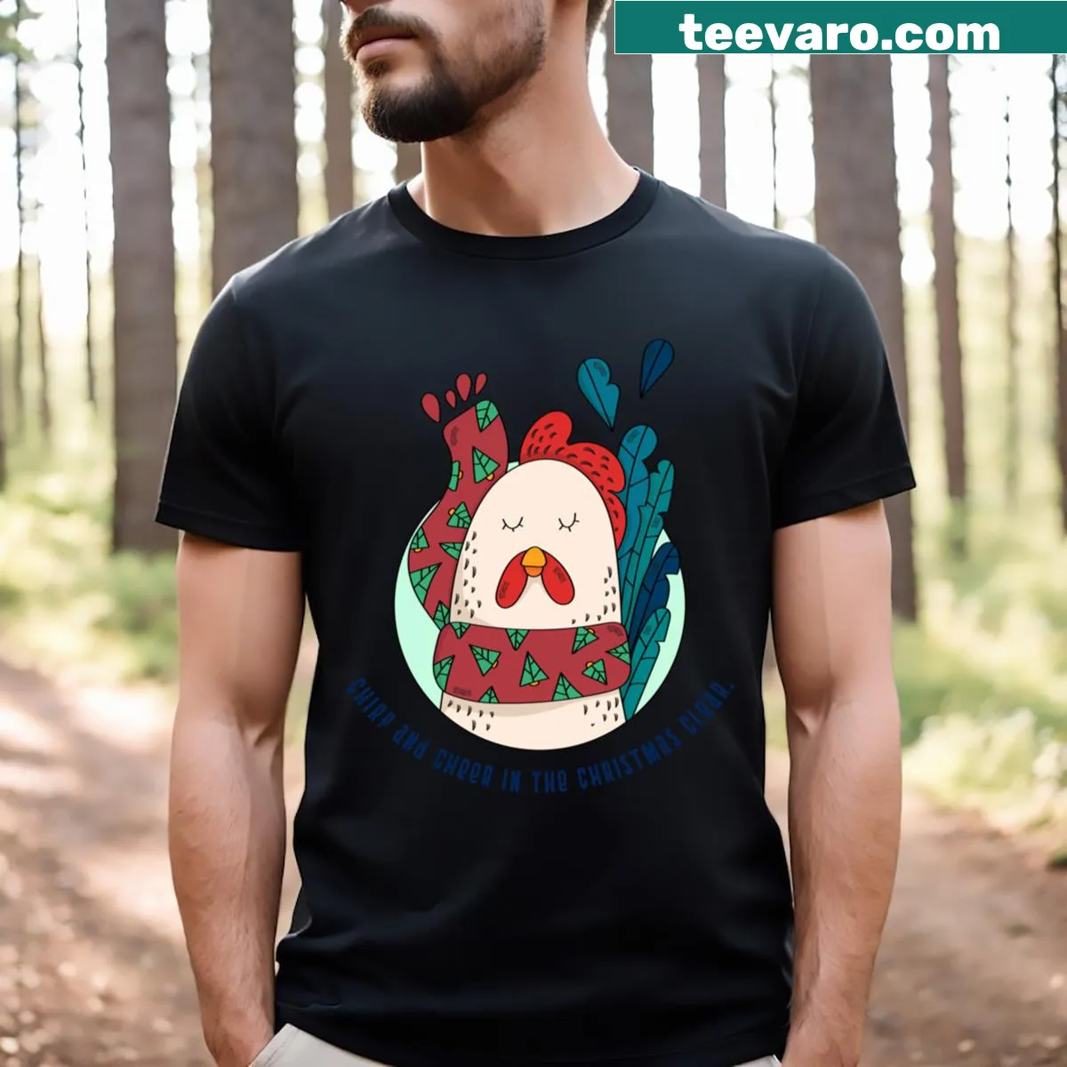 Festive Christmas pets design on T-shirt — on a men's t-shirt