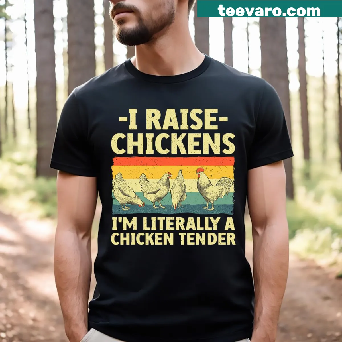 Funny chicken graphic on a Poultry Farmer t-shirt — on a men's t-shirt