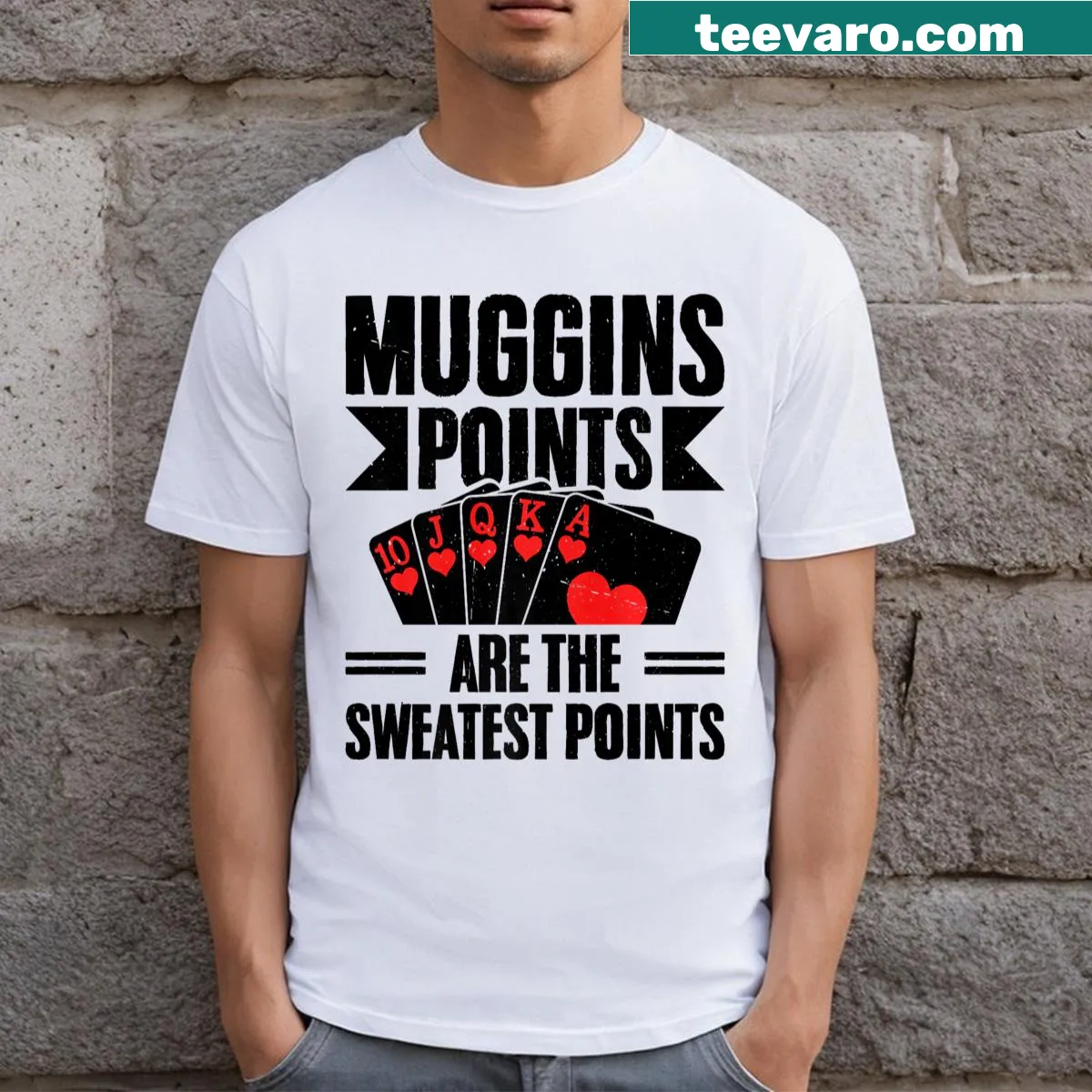 Playful cribbage themed t-shirt for game lovers — on a men's t-shirt