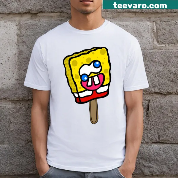 Cute Cartoon Sponge Popsicle T-shirt for kids with playful design