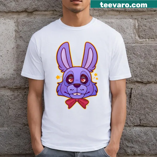Illustration of Bonnie the Bunny from Five Nights At Freddy's on a t-shirt